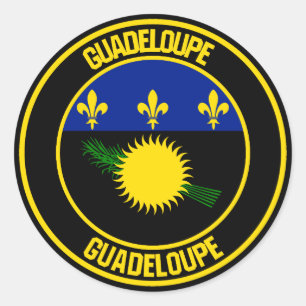 Sticker Rond Emblème rond de Guadeloupe