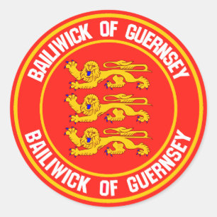 Sticker Rond Emblème rond de Guernesey