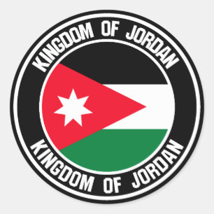 Sticker Rond Emblème rond de Jordanie