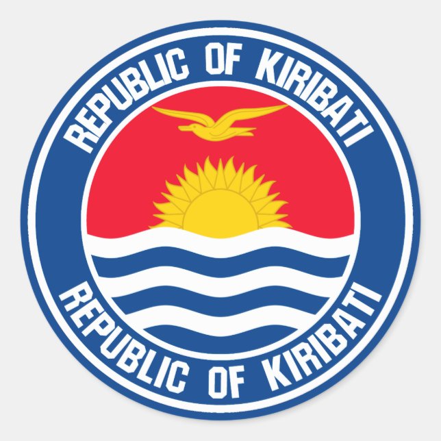 Sticker Rond Emblème rond de Kiribati (Devant)