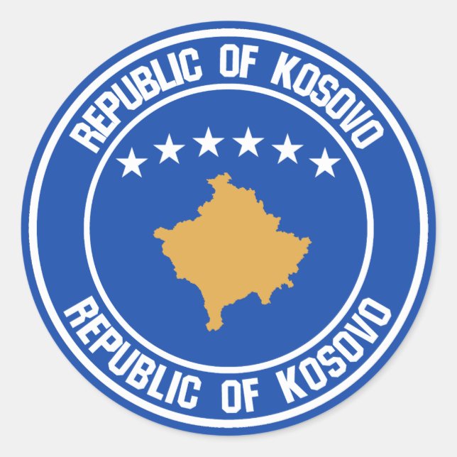 Sticker Rond Emblème rond de Kosovo (Devant)
