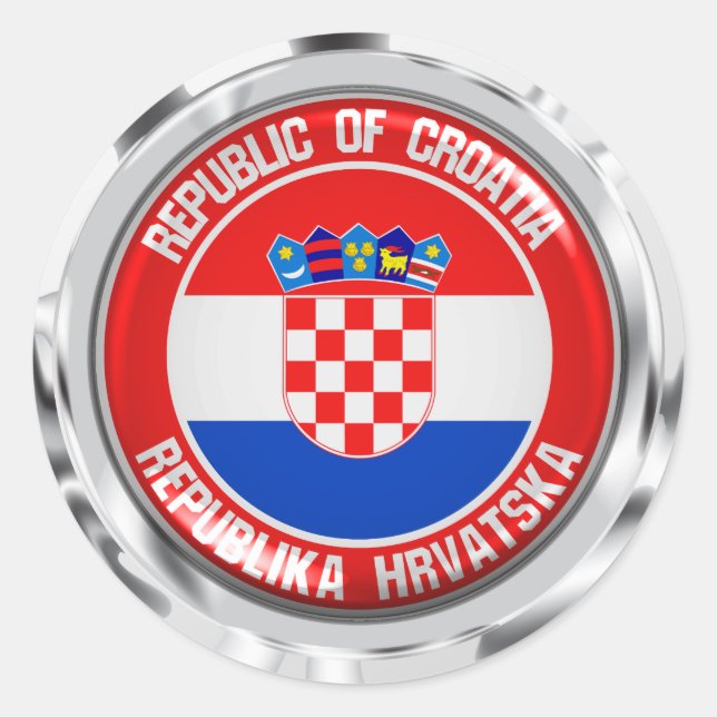 Sticker Rond Emblème rond de la Croatie (Devant)