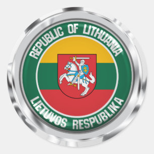 Sticker Rond Emblème rond de la Lithuanie