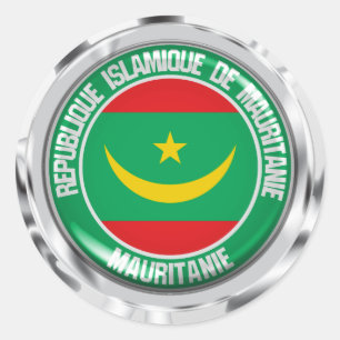 Sticker Rond Emblème rond de la Mauritanie