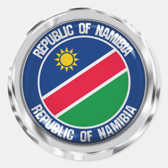 Sticker Rond Emblème rond de la Namibie (Devant)