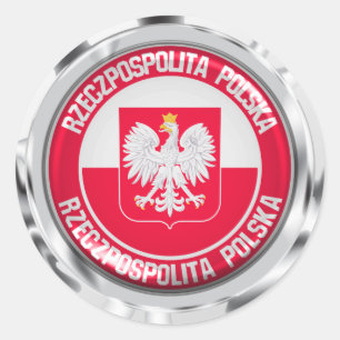 Sticker Rond Emblème rond de la Pologne
