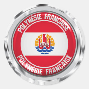 Sticker Rond Emblème rond de la Polynésie française