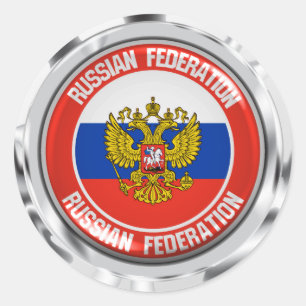 Sticker Rond Emblème rond de la Russie