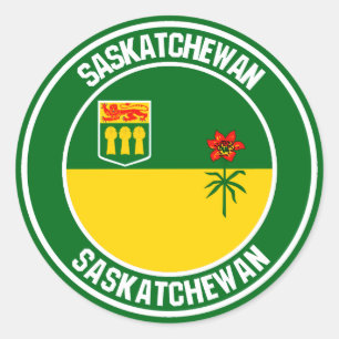 Sticker Rond Emblème rond de la Saskatchewan