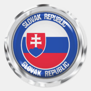 Sticker Rond Emblème rond de la Slovaquie