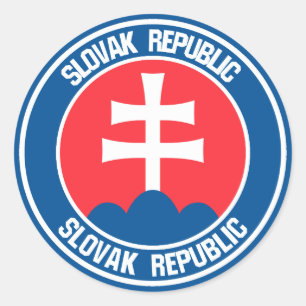 Sticker Rond Emblème rond de la Slovaquie