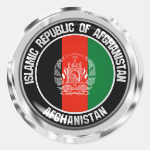 Sticker Rond Emblème rond de l'Afghanistan