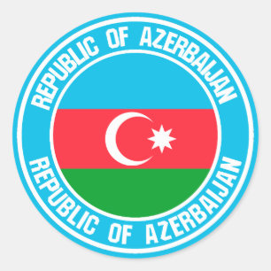 Sticker Rond Emblème rond de l'Azerbaïdjan