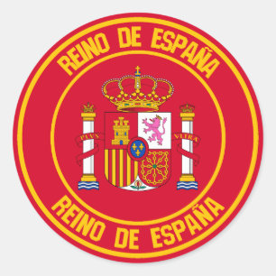 Sticker Rond Emblème rond de l'Espagne