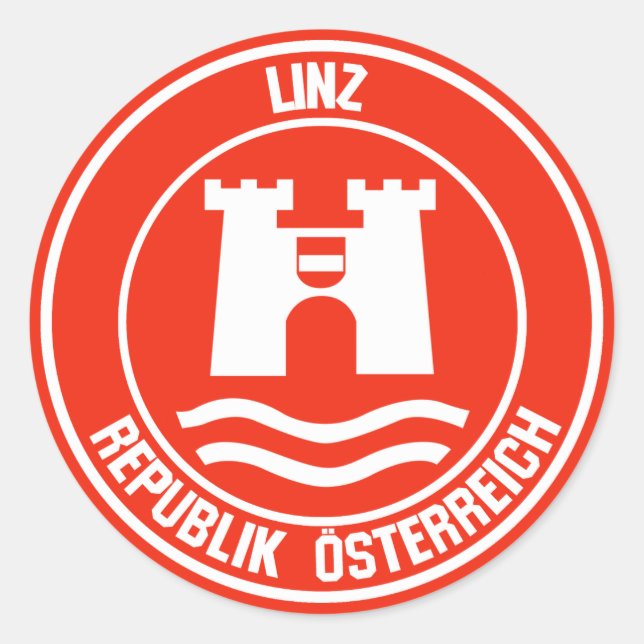 Sticker Rond Emblème rond de Linz (Devant)