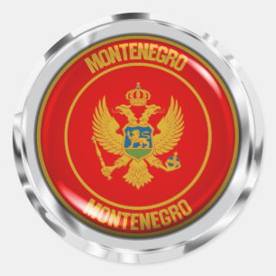 Sticker Rond Emblème rond de Monténégro
