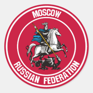 Sticker Rond Emblème rond de Moscou
