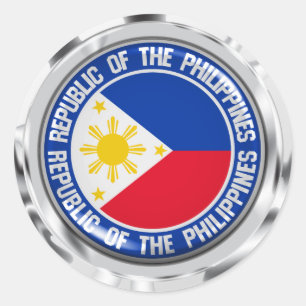 Sticker Rond Emblème rond de Philippines