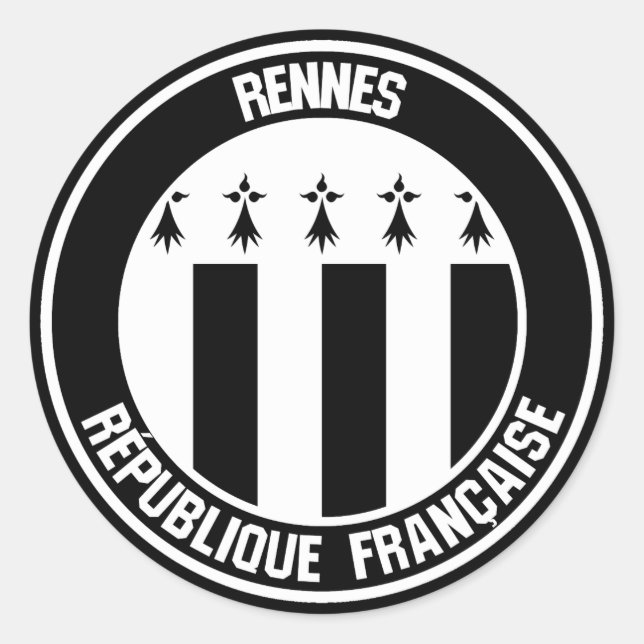 Sticker Rond Emblème rond de Rennes (Devant)