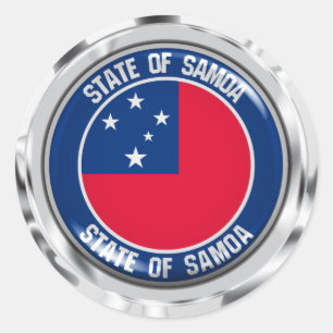 Sticker Rond Emblème rond de Samoa
