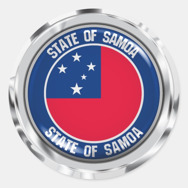Sticker Rond Emblème rond de Samoa (Devant)