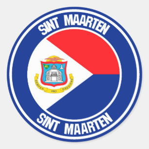 Sticker Rond Emblème rond de Sint Maarten