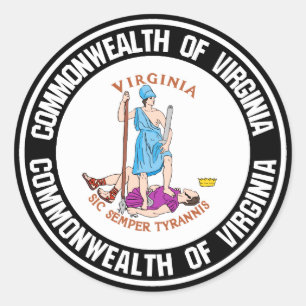 Sticker Rond Emblème rond de Virginie