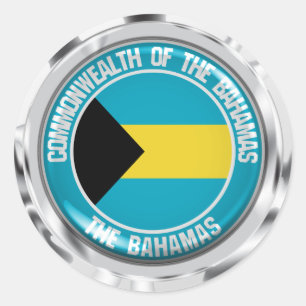 Sticker Rond Emblème rond des Bahamas