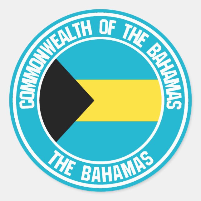 Sticker Rond Emblème rond des Bahamas (Devant)