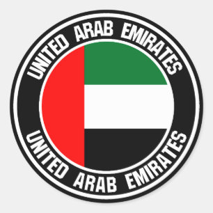 Sticker Rond Emblème rond des Émirats arabes unis