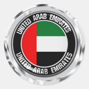 Sticker Rond Emblème rond des Émirats arabes unis