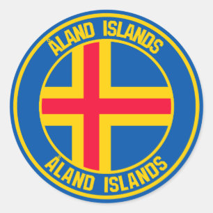 Sticker Rond Emblème rond des îles Åland