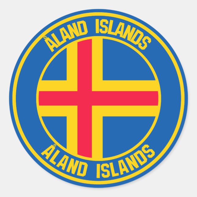Sticker Rond Emblème rond des îles Åland (Devant)
