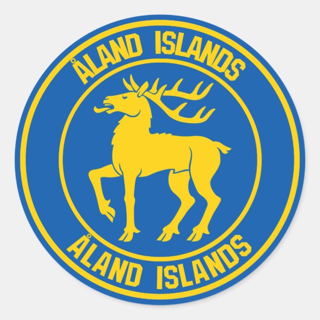 Sticker Rond Emblème rond des îles Åland (Devant)