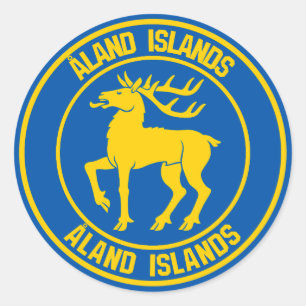 Sticker Rond Emblème rond des îles Åland