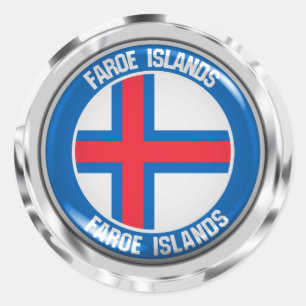 Sticker Rond Emblème rond des îles Féroé
