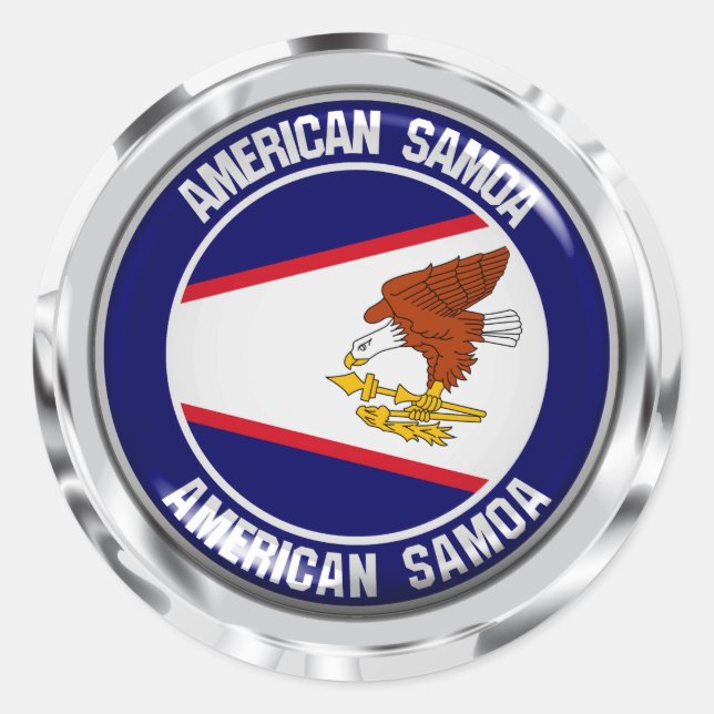 Sticker Rond Emblème rond des Samoa américaines (Devant)