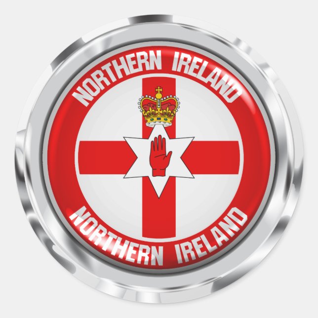 Sticker Rond Emblème rond d'Irlande du Nord (Devant)