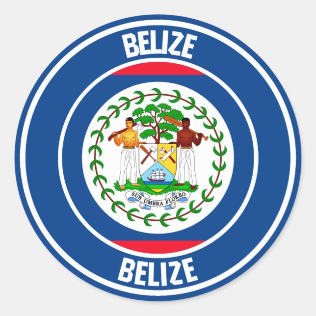 Sticker Rond Emblème rond du Belize (Devant)