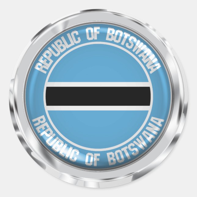 Sticker Rond Emblème rond du Botswana (Devant)