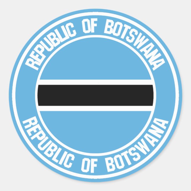 Sticker Rond Emblème rond du Botswana (Devant)