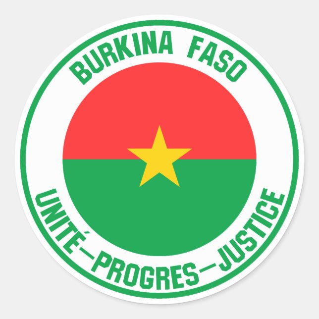 Sticker Rond Emblème rond du Burkina Faso (Devant)