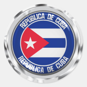 Sticker Rond Emblème rond du Cuba