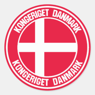 Sticker Rond Emblème rond du Danemark