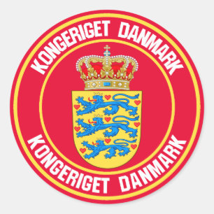 Sticker Rond Emblème rond du Danemark