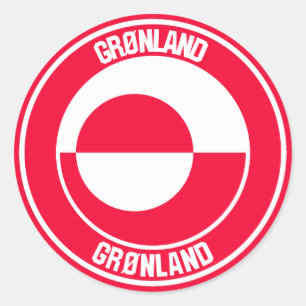 Sticker Rond Emblème rond du Groenland