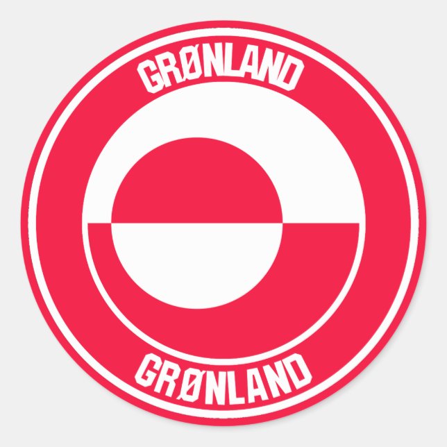 Sticker Rond Emblème rond du Groenland (Devant)