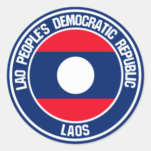 Sticker Rond Emblème rond du Laos