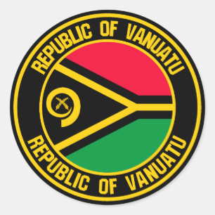 Sticker Rond Emblème rond du Vanuatu