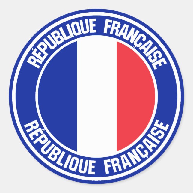 Sticker Rond Emblème rond France (Devant)